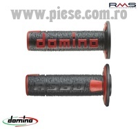 Set mansoane cross - enduro Domino - culoare: negru/rosu  (lungime: 120 mm)